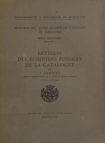 Imagen de portada del libro Revision dels echinides fossiles de la Catalogne