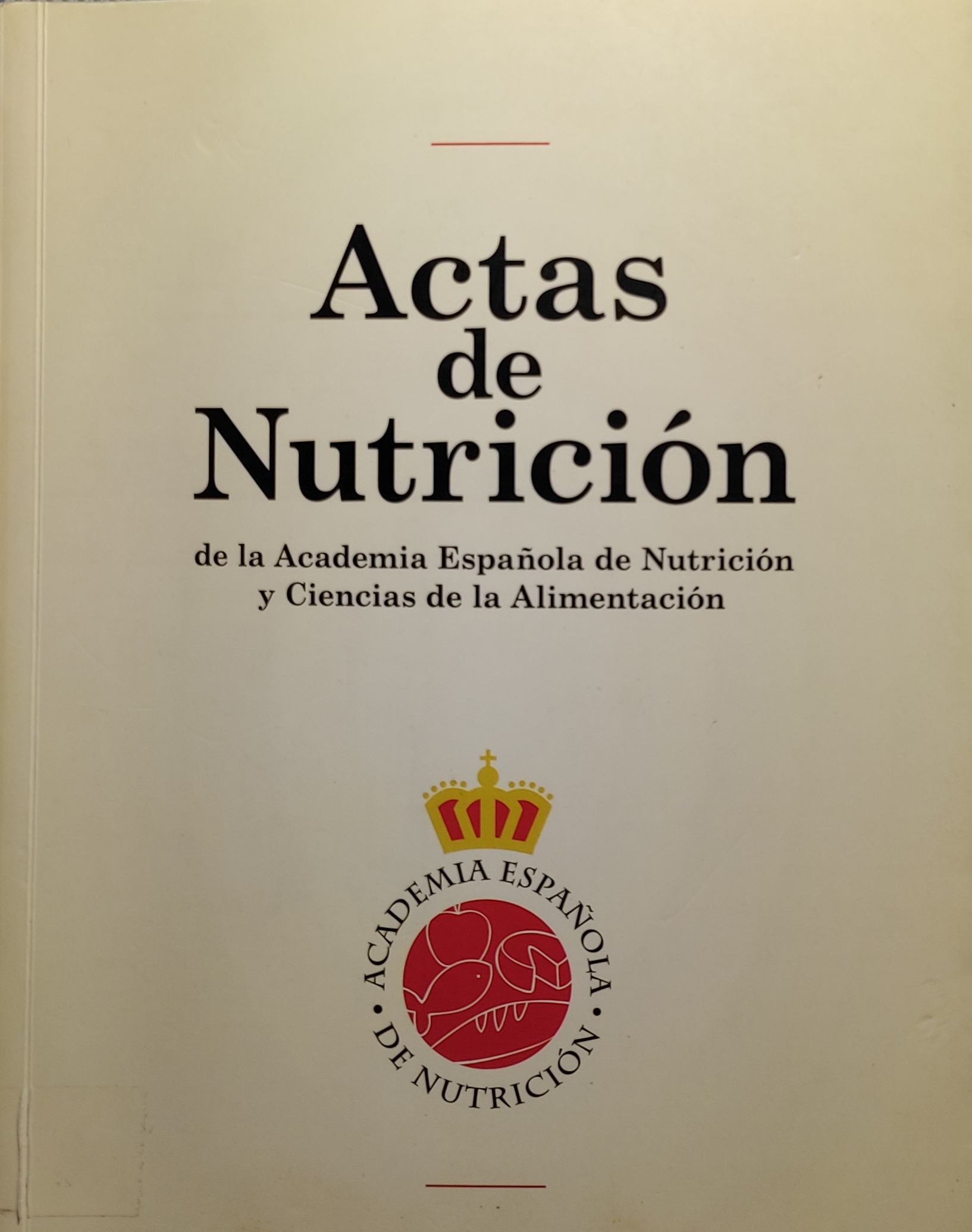Imagen de portada del libro Actas de Nutrición