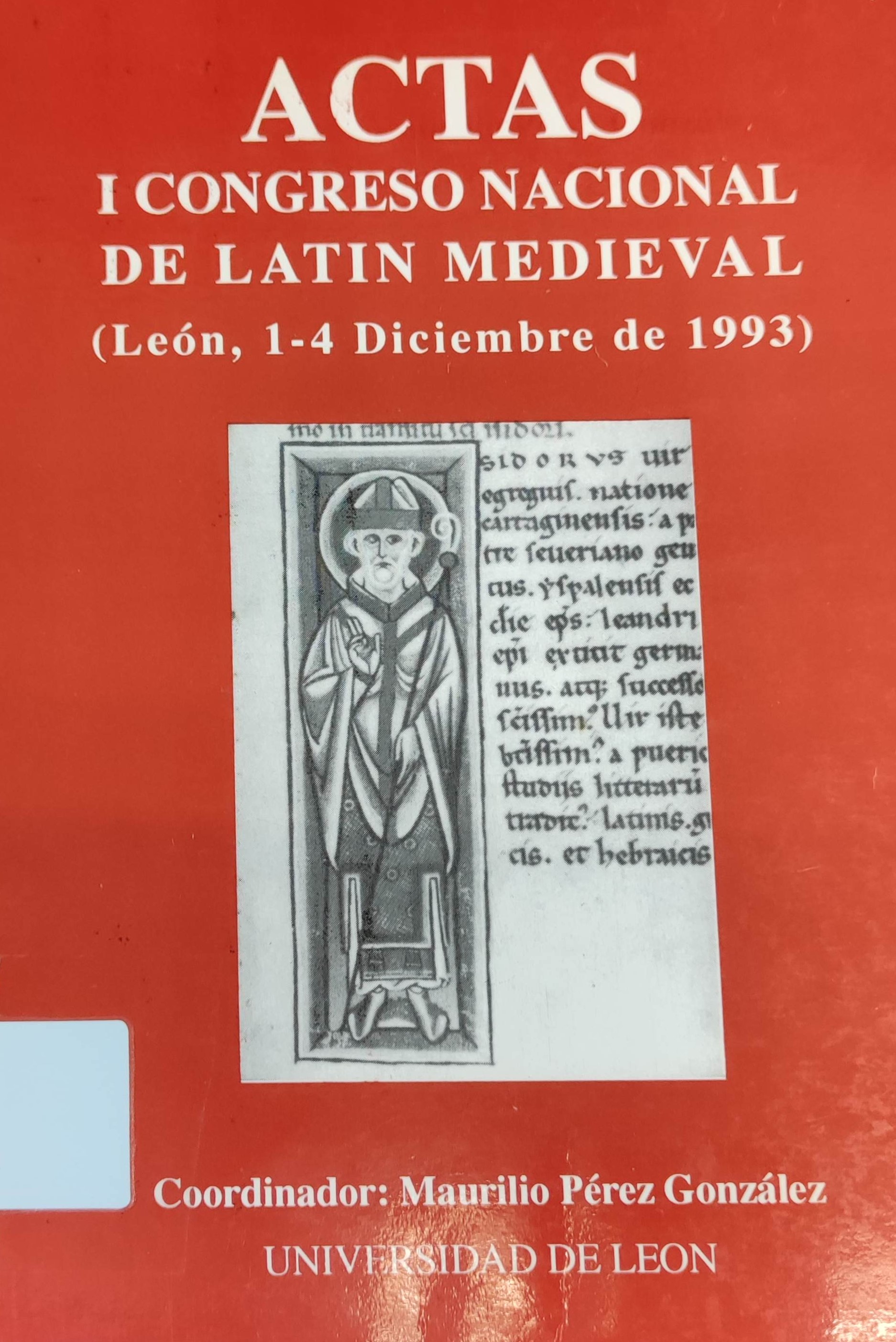 Imagen de portada del libro I Congreso Nacional de Latín Medieval