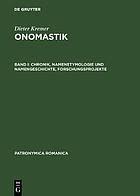 Imagen de portada del libro Onomastik