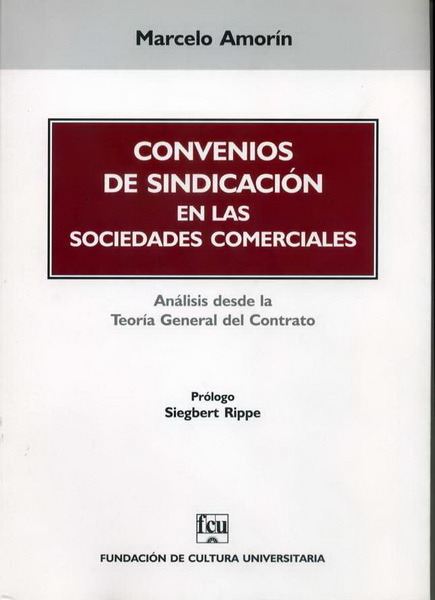 Imagen de portada del libro Convenios de sindicación en las sociedades comerciales