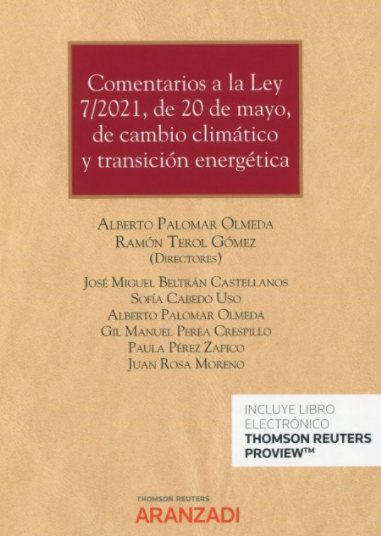 Imagen de portada del libro Comentarios a la ley 7/2021, de 20 de mayo, de cambio climático y transición energética