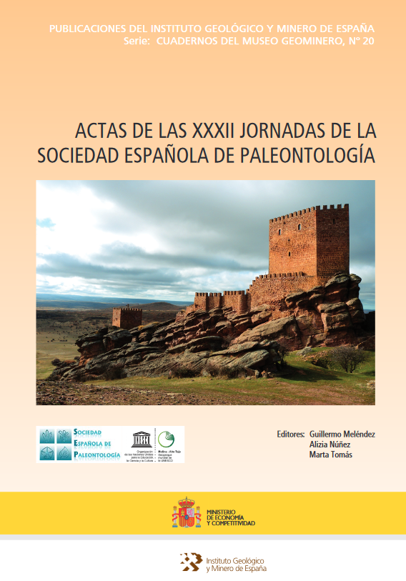 Imagen de portada del libro Actas de las XXXII Jornadas de la Sociedad Española de Paleontología