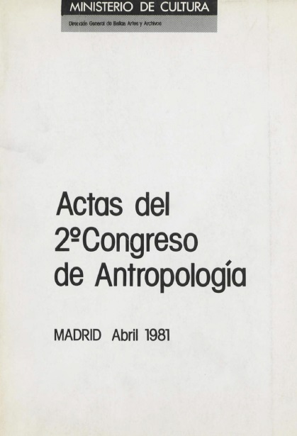 Imagen de portada del libro Actas del 2º Congreso de Antropología
