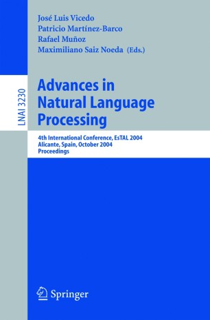 Imagen de portada del libro Advances in Natural Language Processing