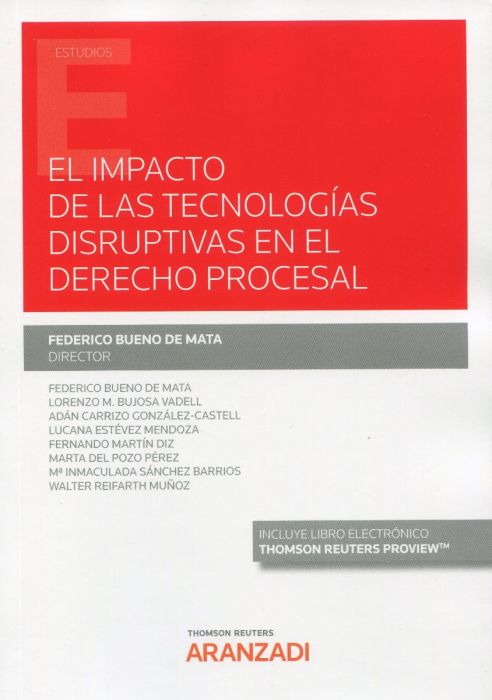 Imagen de portada del libro El impacto de las tecnologías disruptivas en el derecho procesal