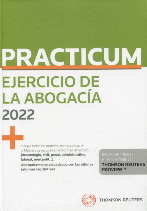 Imagen de portada del libro Practicum ejercicio de la abogacía 2022