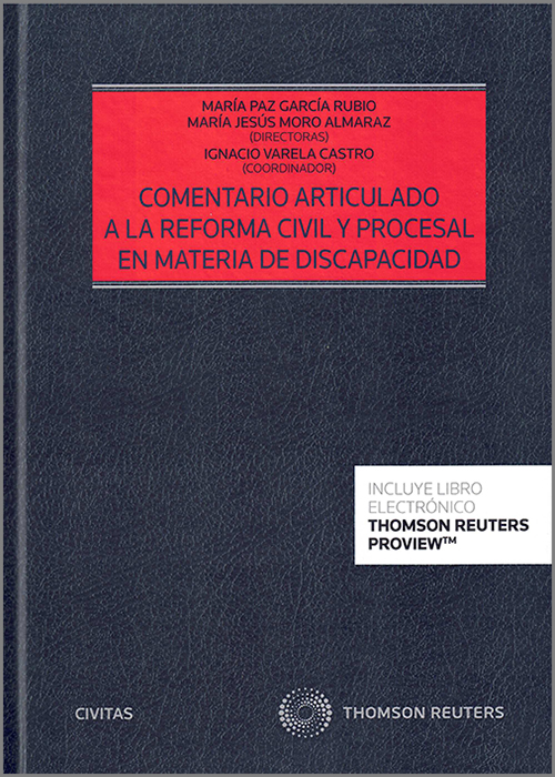 Imagen de portada del libro Comentario articulado a la reforma civil y procesal en materia de discapacidad