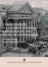 Imagen de portada del libro Comentarios a la Constitución española de 1931en su 90 aniversario