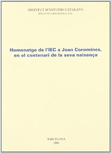 Imagen de portada del libro Homenatge de l'IEC a Joan Coromines, en el centenari de la seva naixença