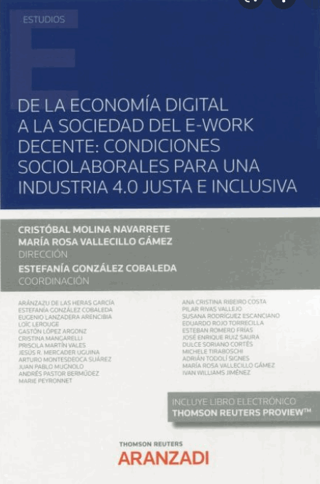 Imagen de portada del libro De la economía digital a la sociedad del e-work decente