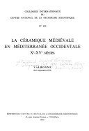 Imagen de portada del libro La céramique médiévale en méditerranée occidentale Xe-XVe siècles.