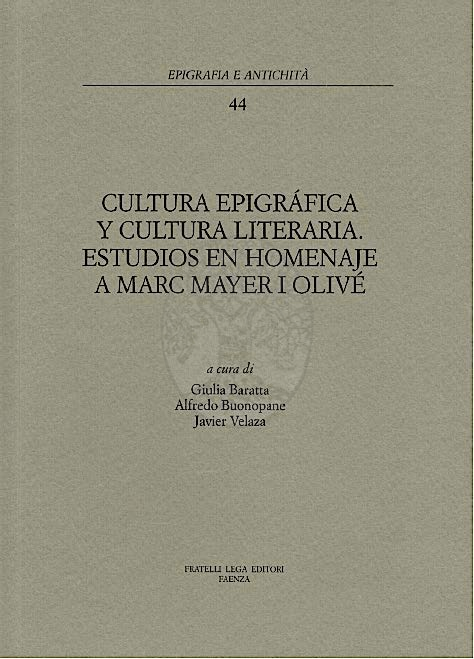Imagen de portada del libro Cultura epigráfica y cultura literaria