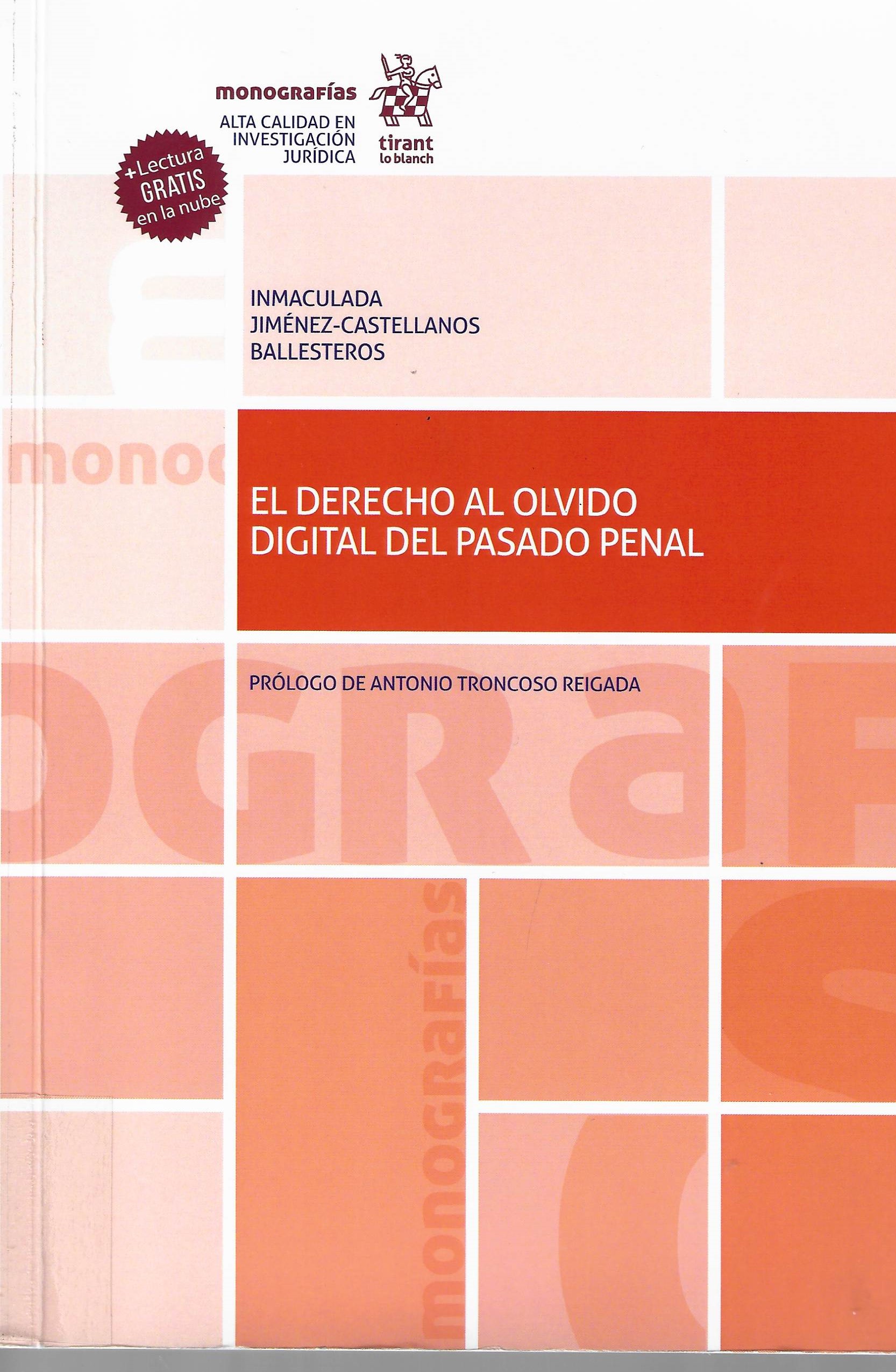 Imagen de portada del libro El derecho al olvido digital del pasado penal