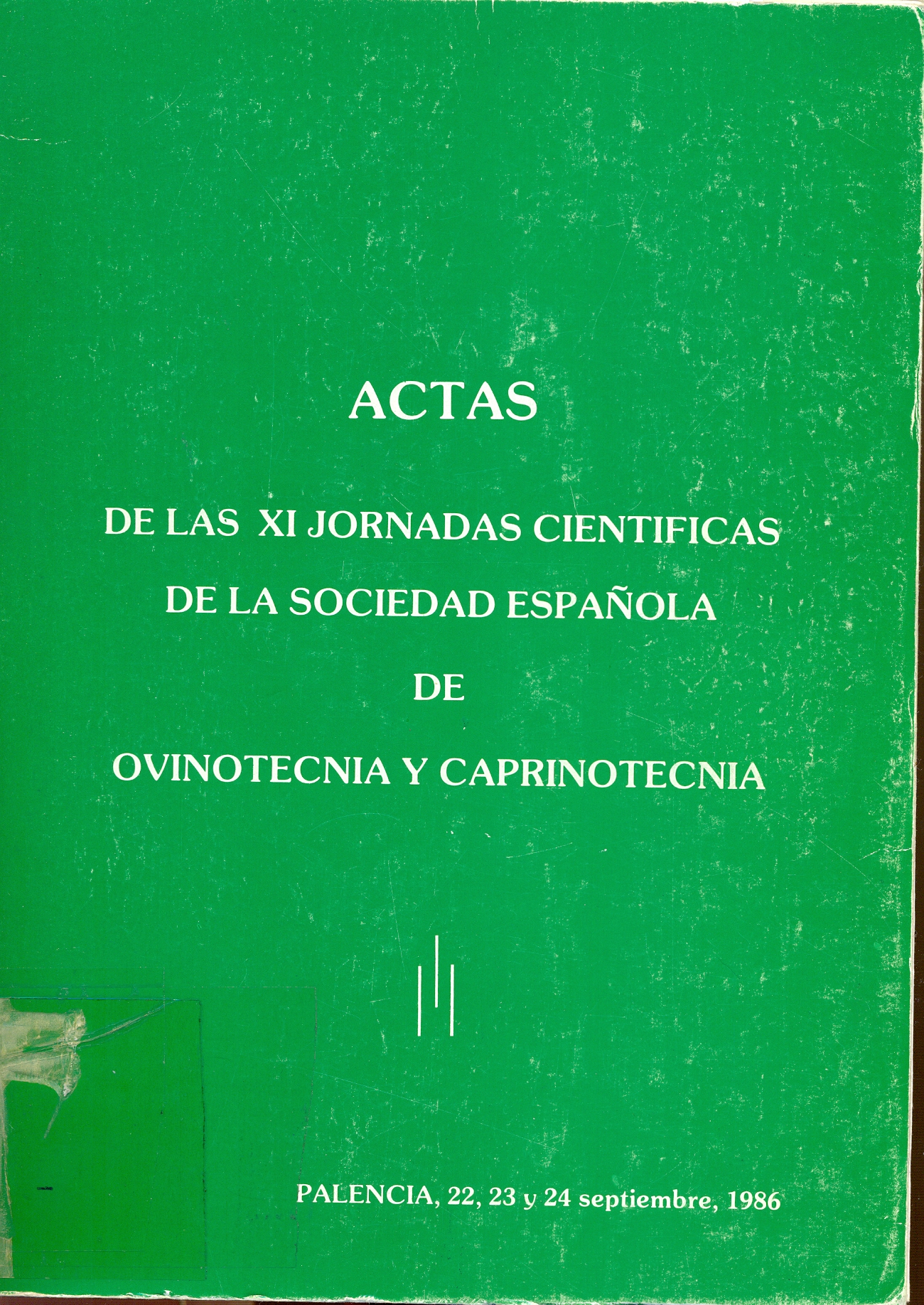 Imagen de portada del libro XI Jornadas Científicas de la Sociedad Española de Ovinotecnia y Caprinotecnia