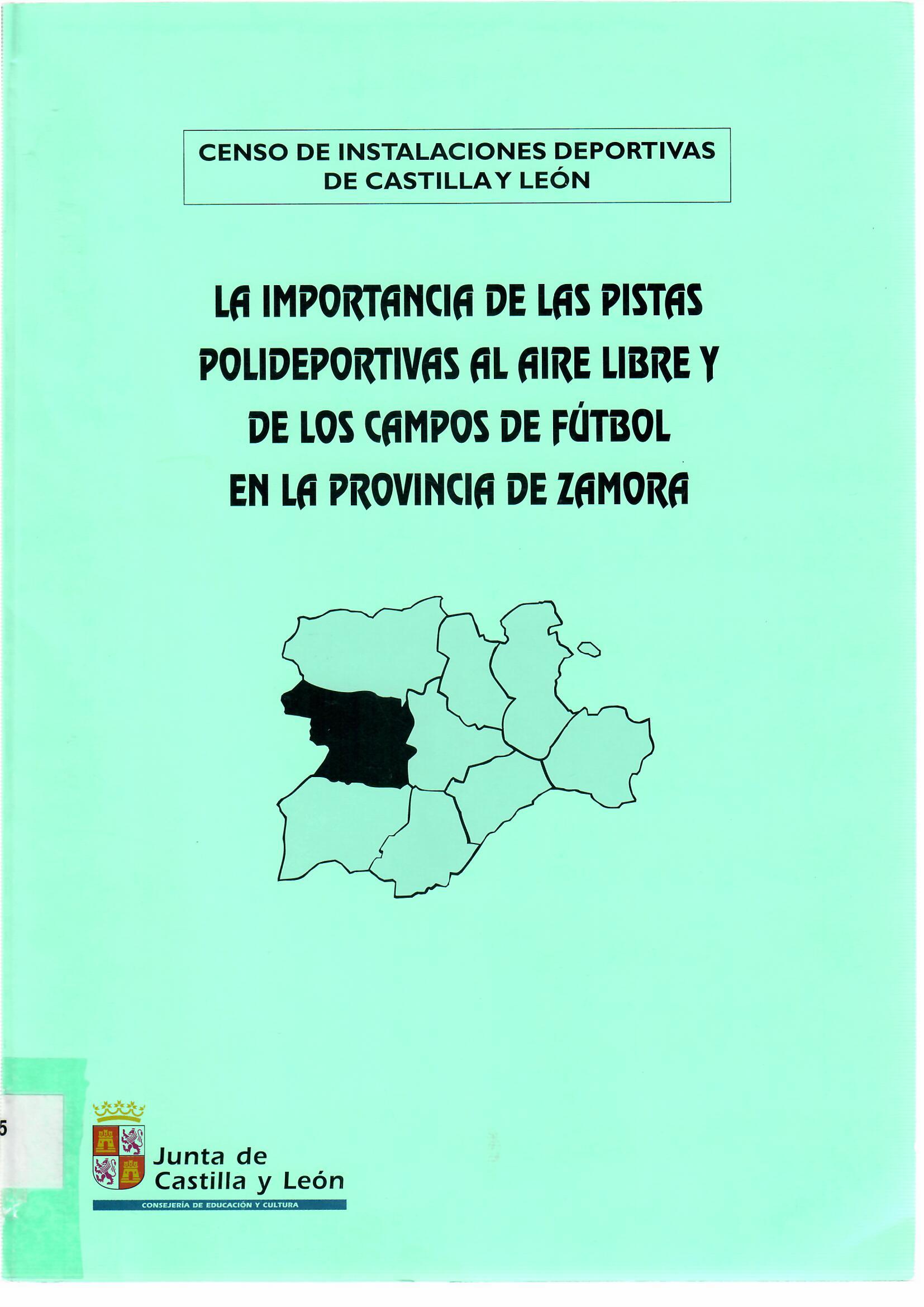 Imagen de portada del libro La importancia de las pistas polideportivas al aire libre y de los campos de fútbol en la provincia de Zamora