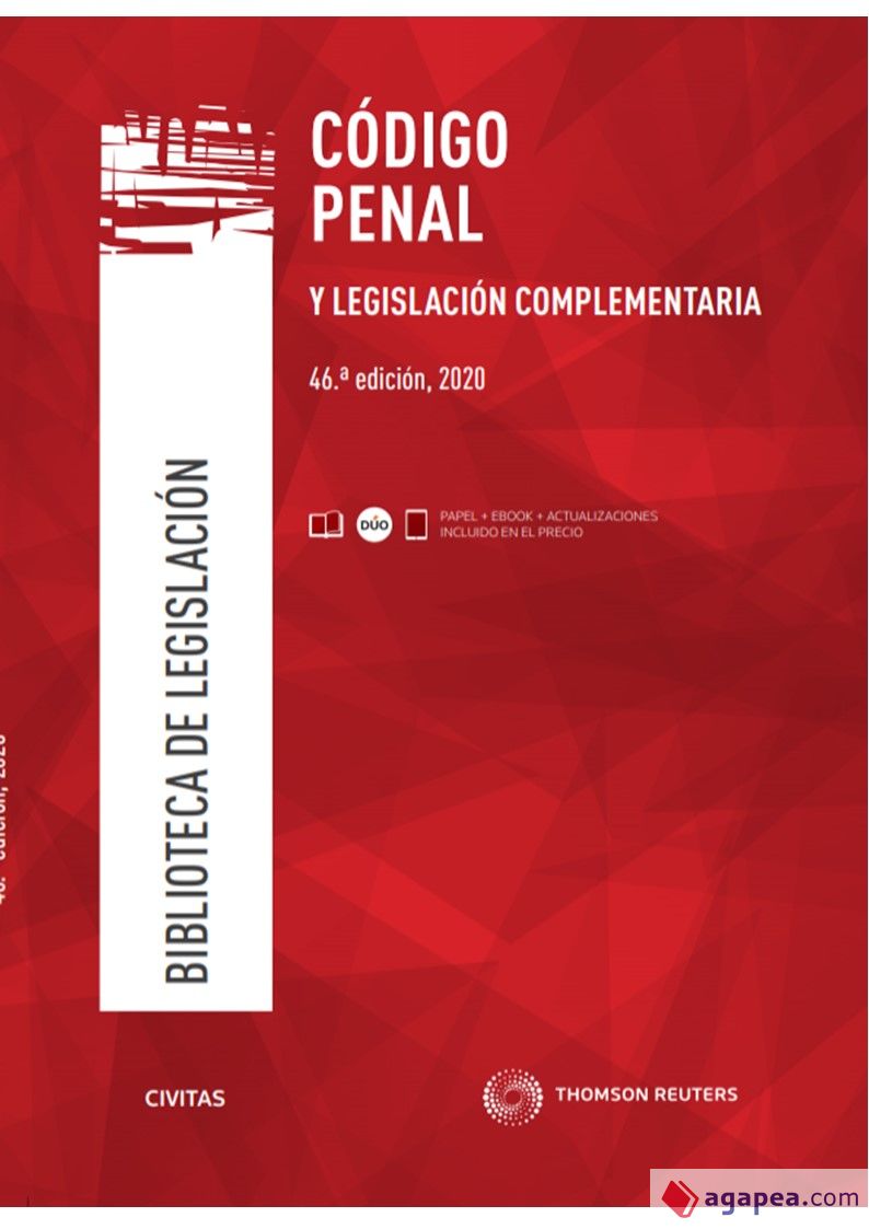 Imagen de portada del libro Código penal y legislación complementaria