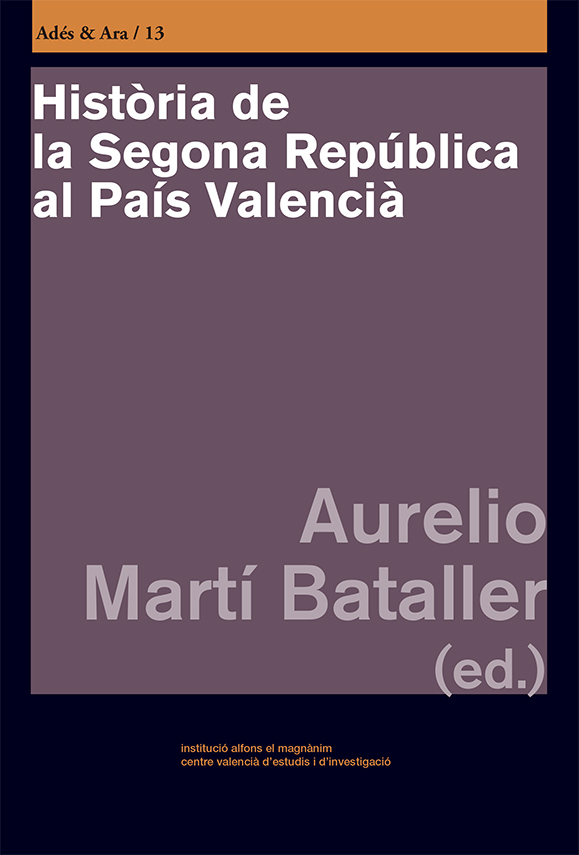 Imagen de portada del libro Història de la Segona República al País Valencià