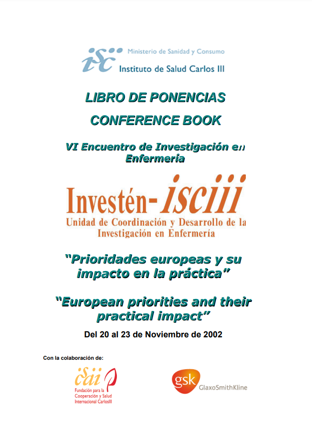 Imagen de portada del libro Libro de Ponencias VI Encuentro de Investigación en Enfermería "Prioridades europeas y su impacto en la práctica"