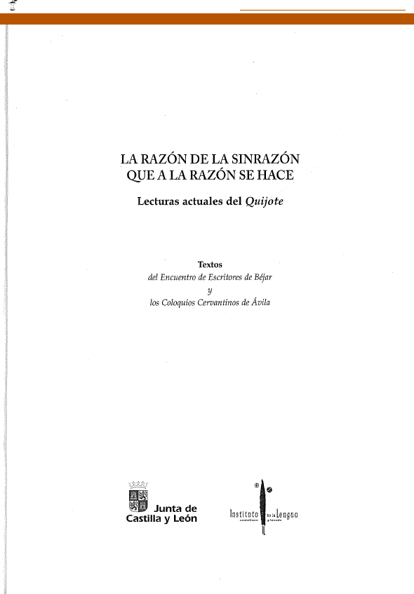 Imagen de portada del libro La razón de la sinrazón que a la razón se hace: lecturas actuales del Quijote