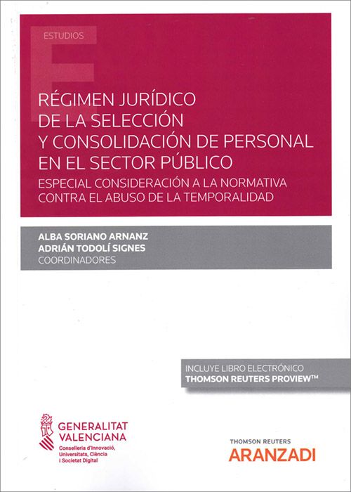 Imagen de portada del libro Régimen jurídico de la selección y consolidación de personal en el sector público
