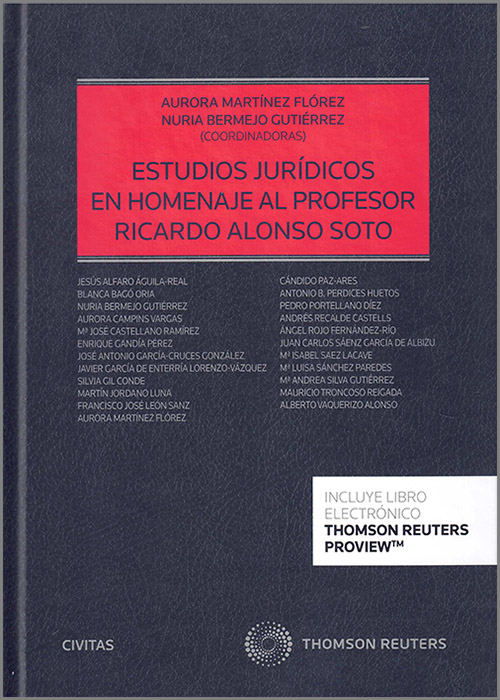 Imagen de portada del libro Estudios jurídicos en homenaje al profesor Ricardo Alonso Soto
