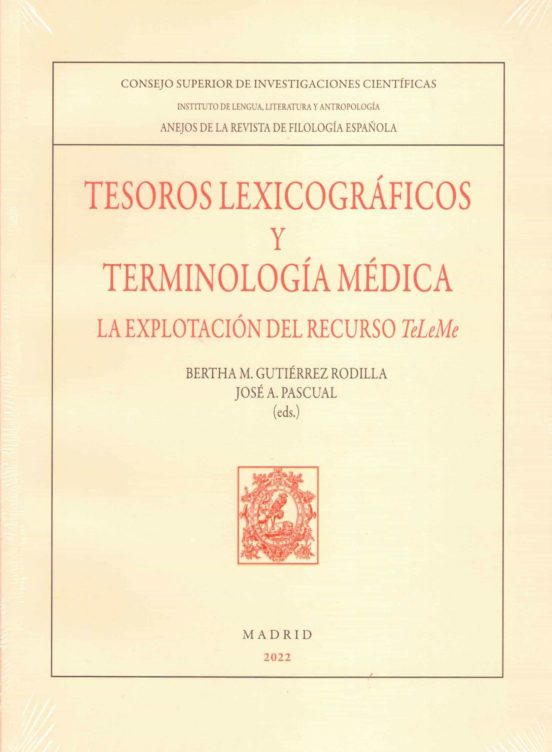 Imagen de portada del libro Tesoros lexicográficos y terminología médica