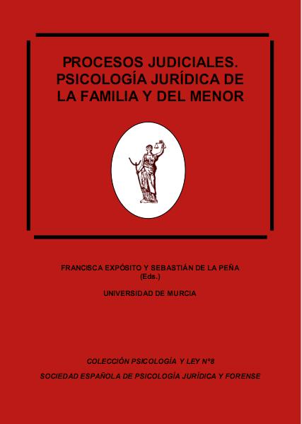 Imagen de portada del libro Procesos judiciales, Psicología Jurídica de la familia y del menor