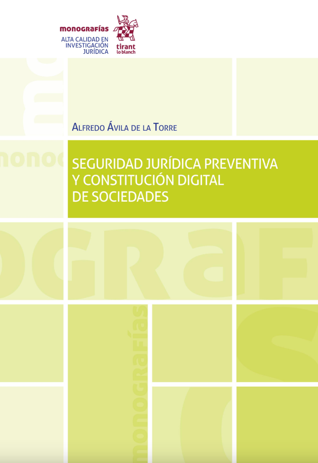 Imagen de portada del libro Seguridad jurídica preventiva y constitución digital de sociedades
