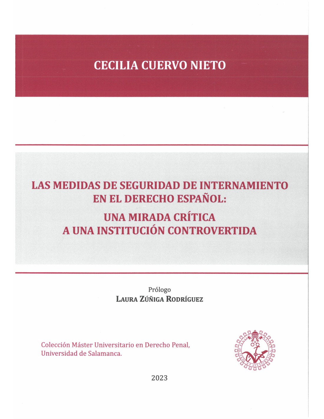 Imagen de portada del libro Las medidas de seguridad de internamiento en el derecho español