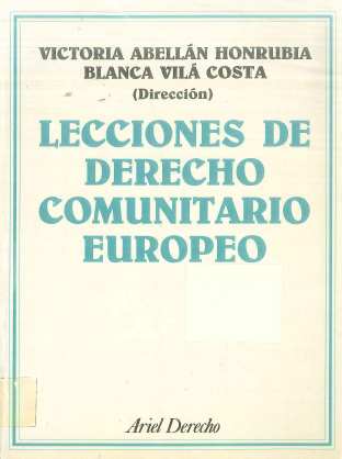 Imagen de portada del libro Lecciones de derecho comunitario europeo