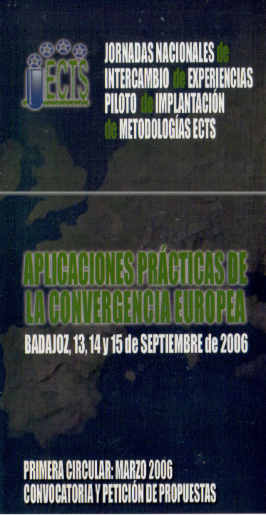 Imagen de portada del libro I Jornadas nacionales de intercambio de experiencias piloto de implantación de metodologías ECTS
