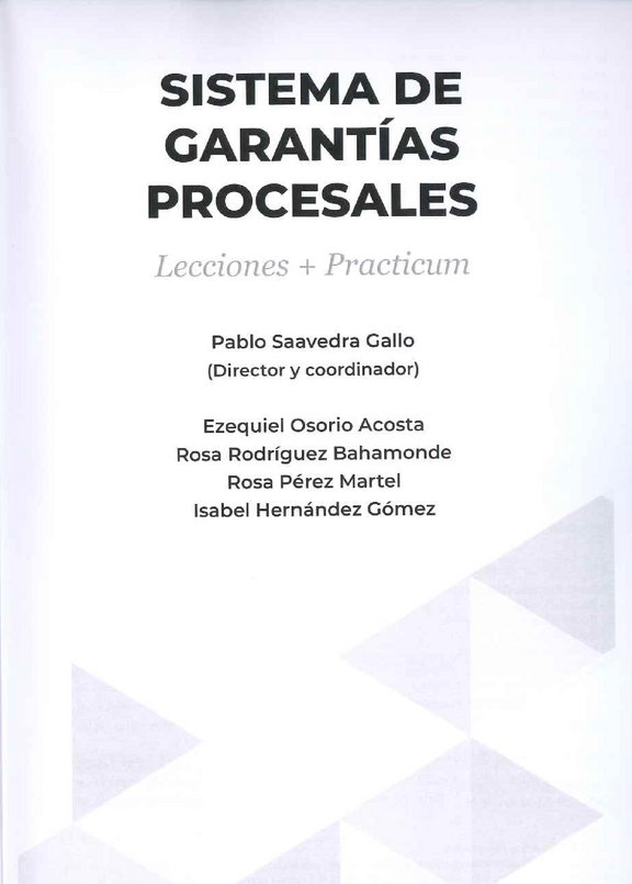 Imagen de portada del libro Sistema de garantías procesales