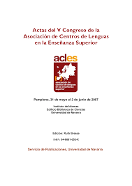Imagen de portada del libro Actas del V Congreso de la Asociación de Centros de Lenguas en la Enseñanza Superior