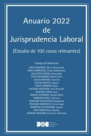 Imagen de portada del libro Anuario 2022 de Jurisprudencia Laboral (Estudio de 100 casos relevantes)