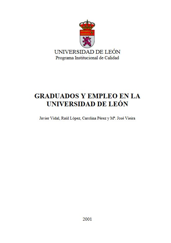 Imagen de portada del libro Graduados y empleo en la Universidad de León