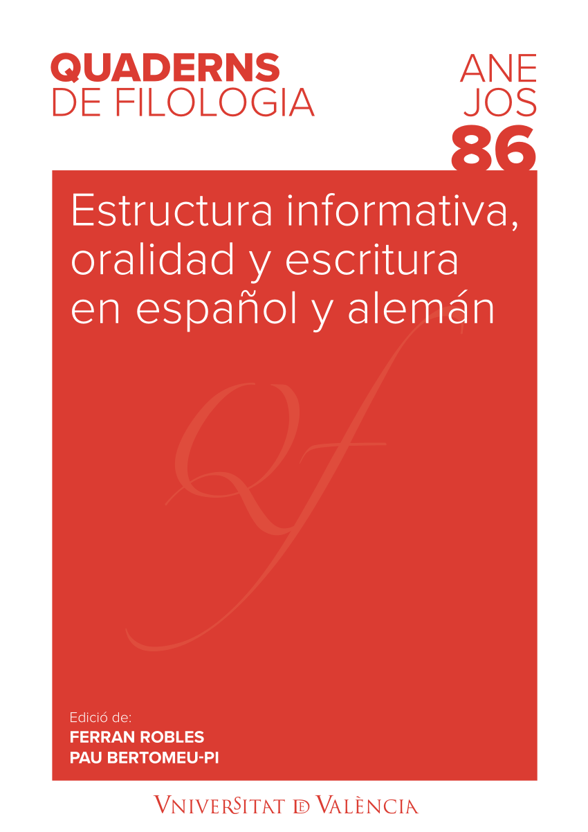 Imagen de portada del libro Estructura informativa, oralidad y escritura en español y alemán
