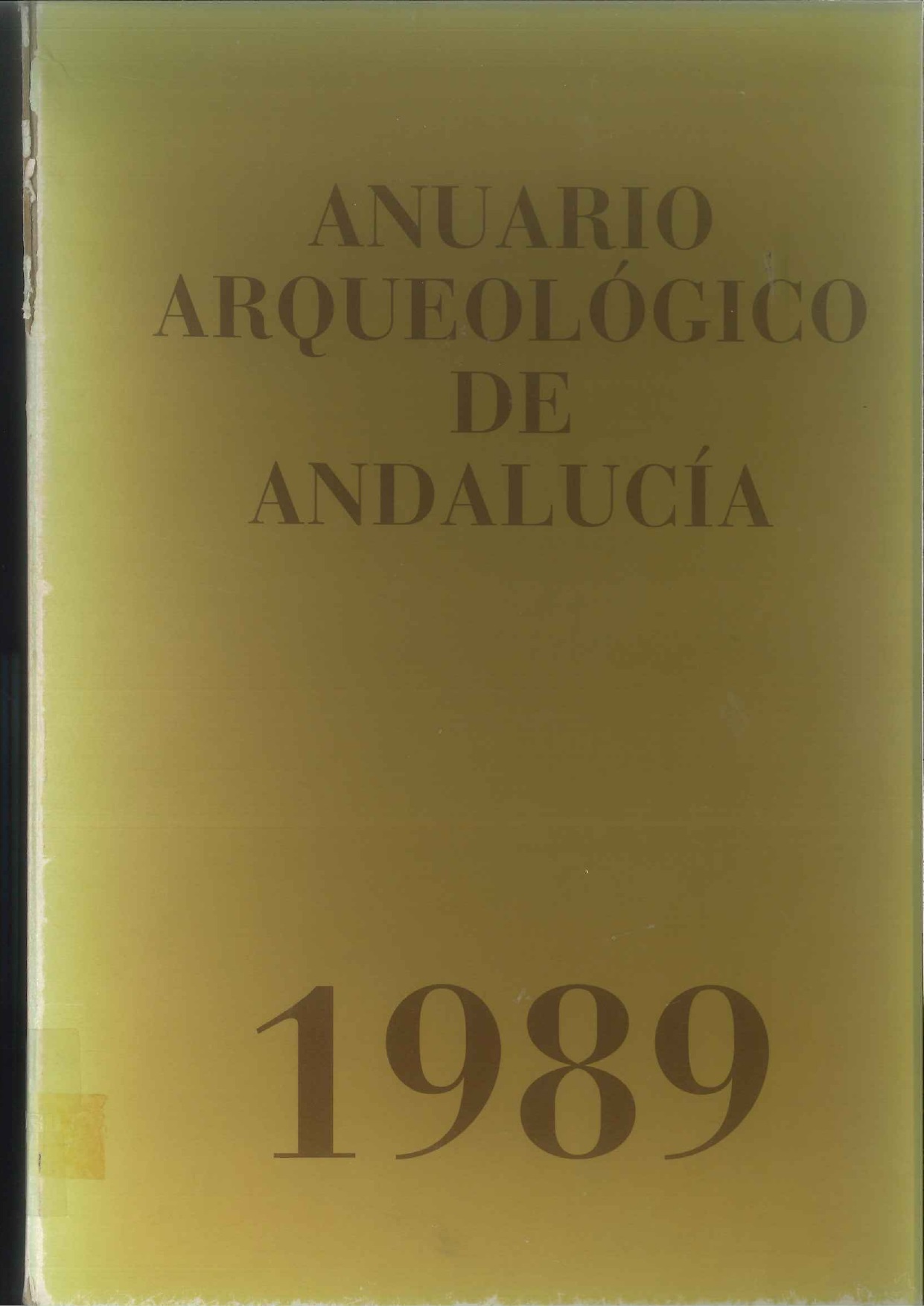Imagen de portada del libro Anuario Arqueológico de Andalucía 1989