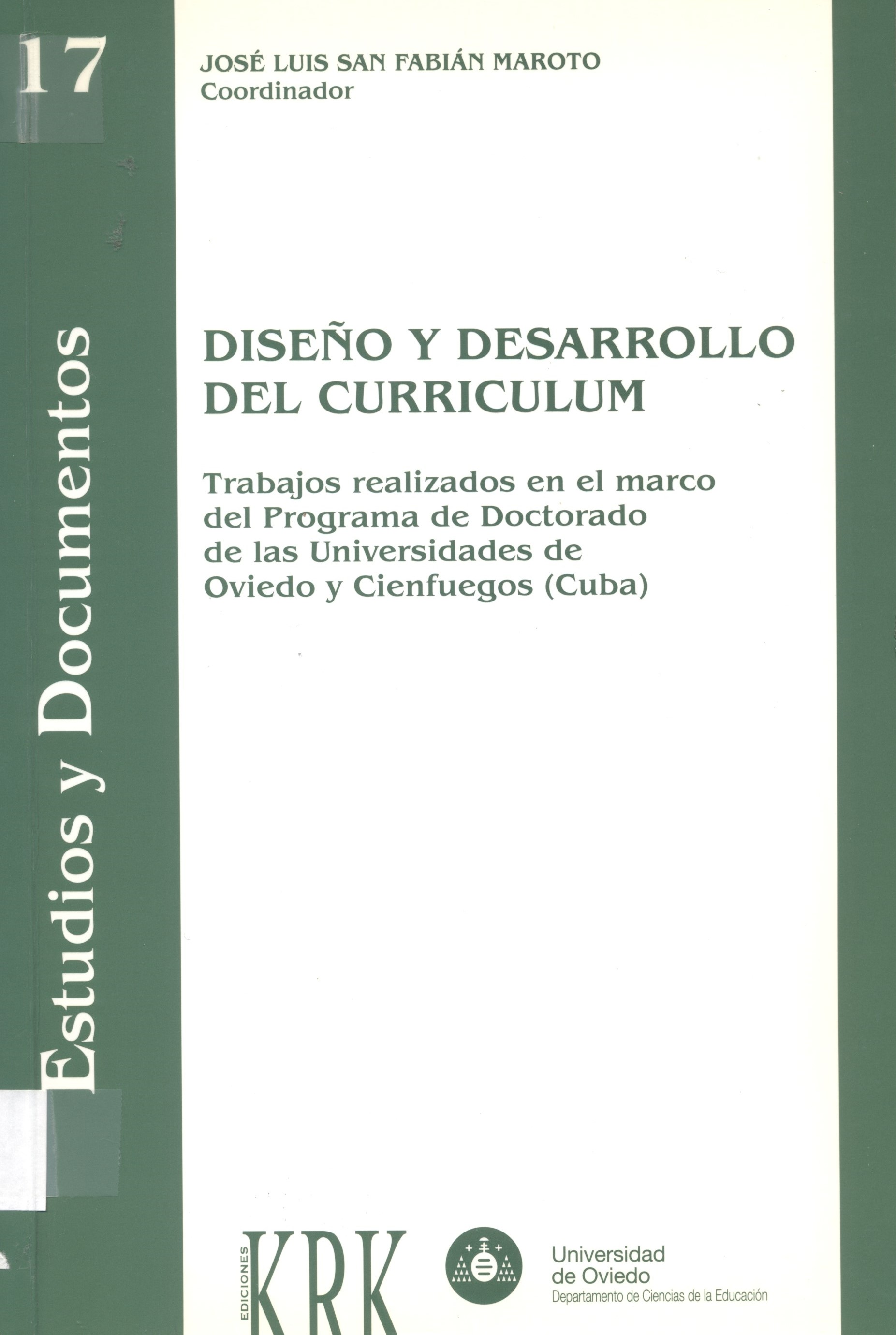 Imagen de portada del libro Diseño y desarrollo del currículum