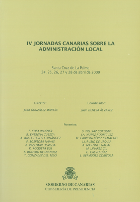 Imagen de portada del libro IV Jornadas canarias sobre la Administración Local