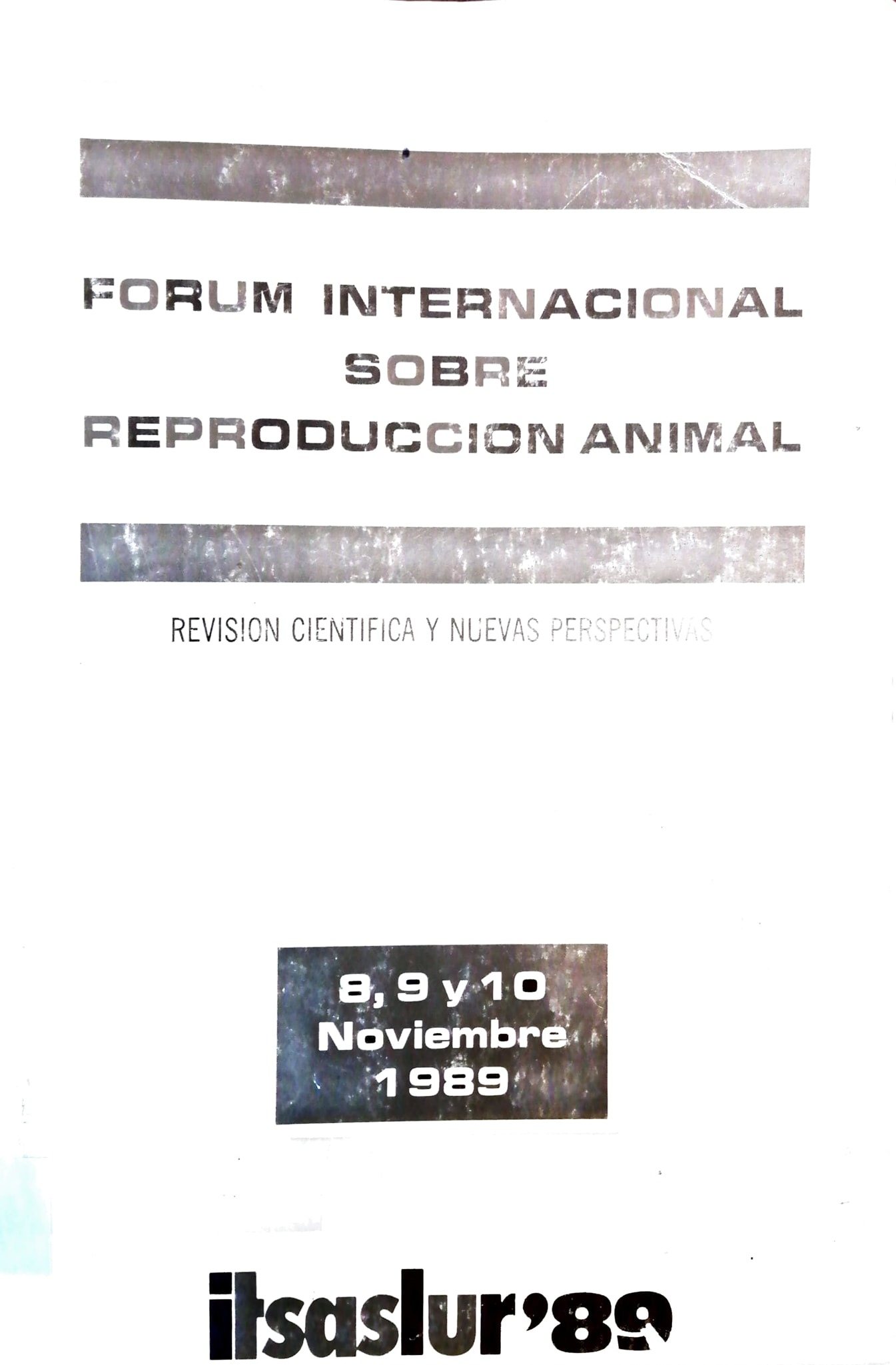 Imagen de portada del libro Forum Internacional sobre Reproducción Animal