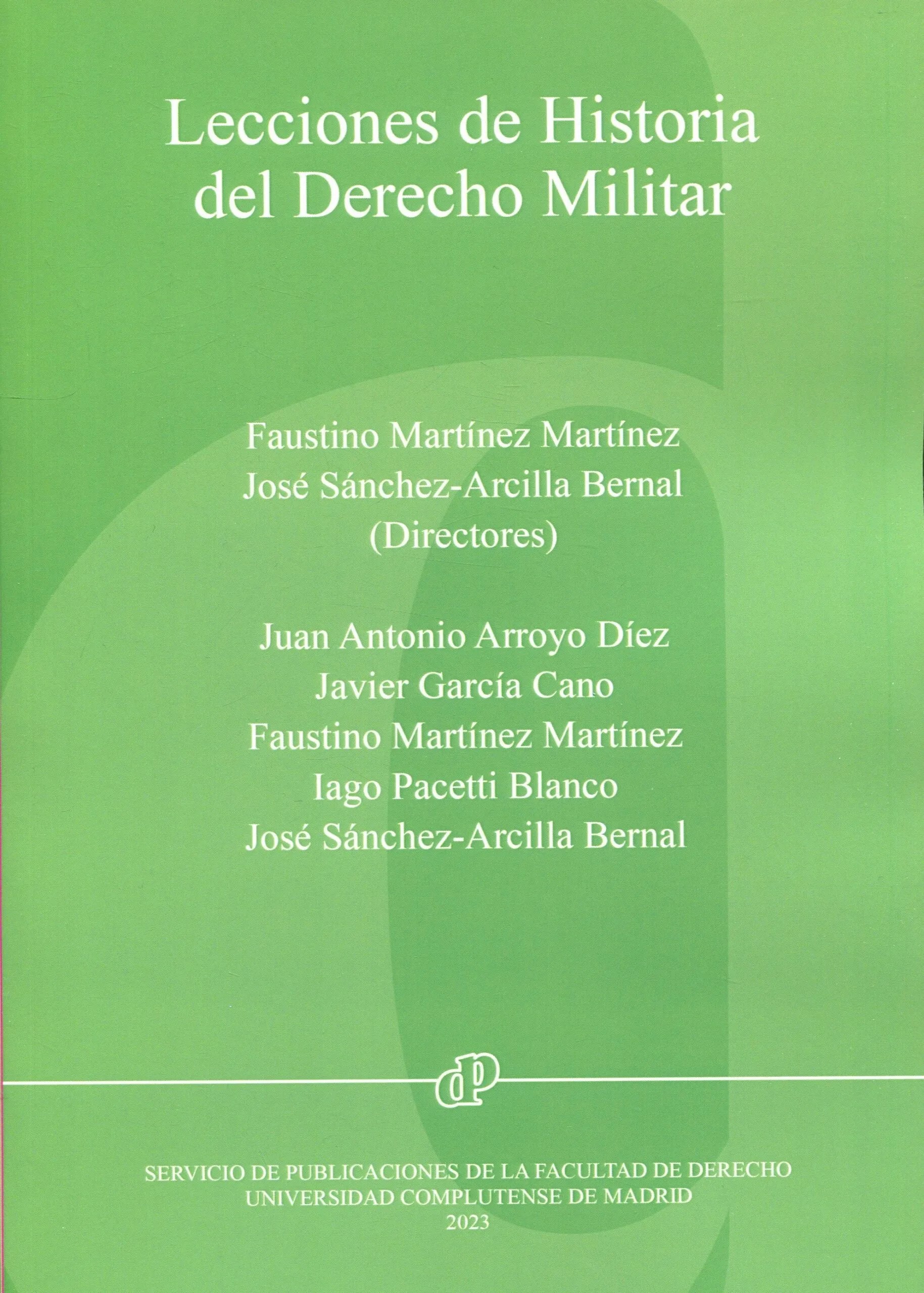 Imagen de portada del libro Lecciones de Historia del Derecho Militar