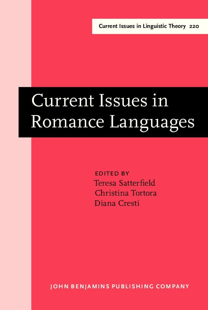 Imagen de portada del libro Current issues in Romance languages