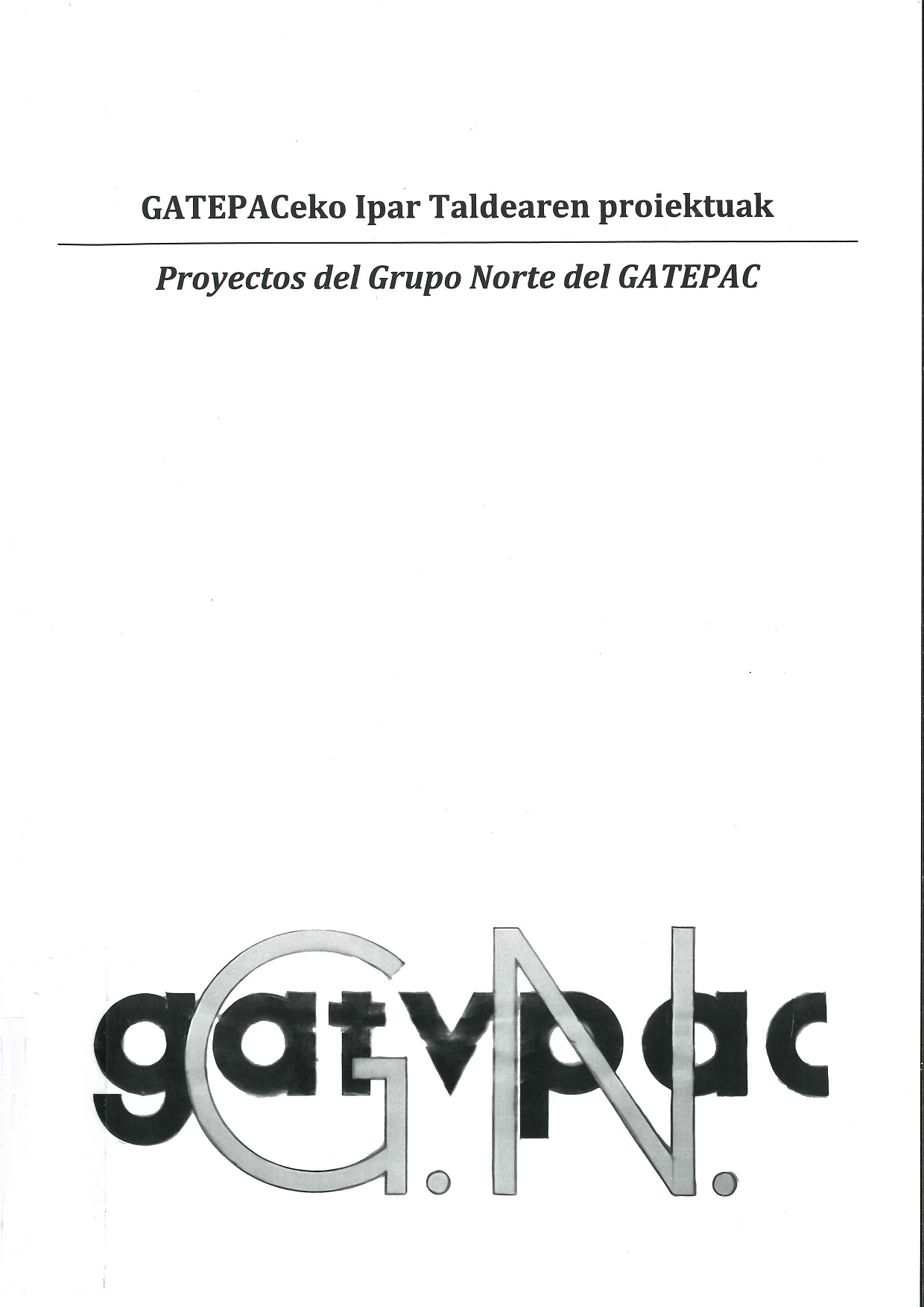 Imagen de portada del libro GATEPACeko Ipar Taldearen proiektuak