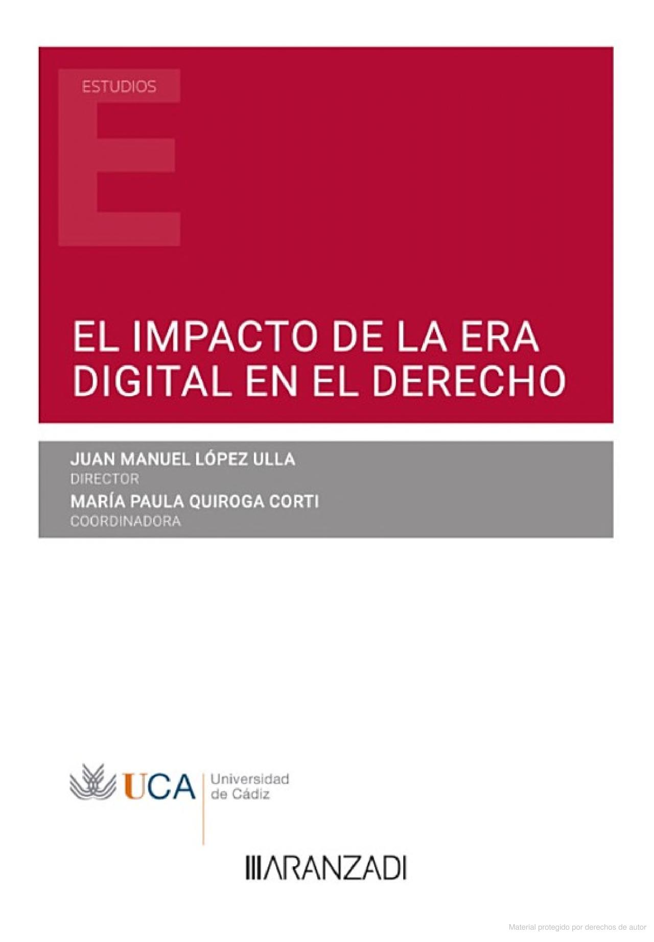 Imagen de portada del libro El impacto de la era digital en el derecho