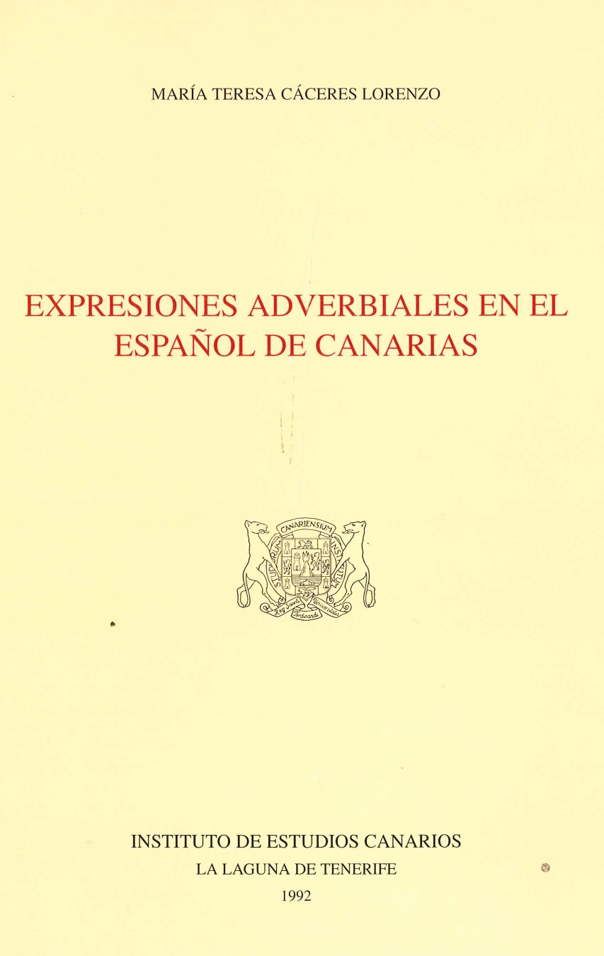 Imagen de portada del libro Expresiones adverbiales en el español de Canarias