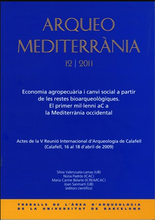 Imagen de portada del libro Economia agropecuària i canvi social a partirde les restes bioarqueològiques.El primer mil·lenni aC ala Mediterrània occidental