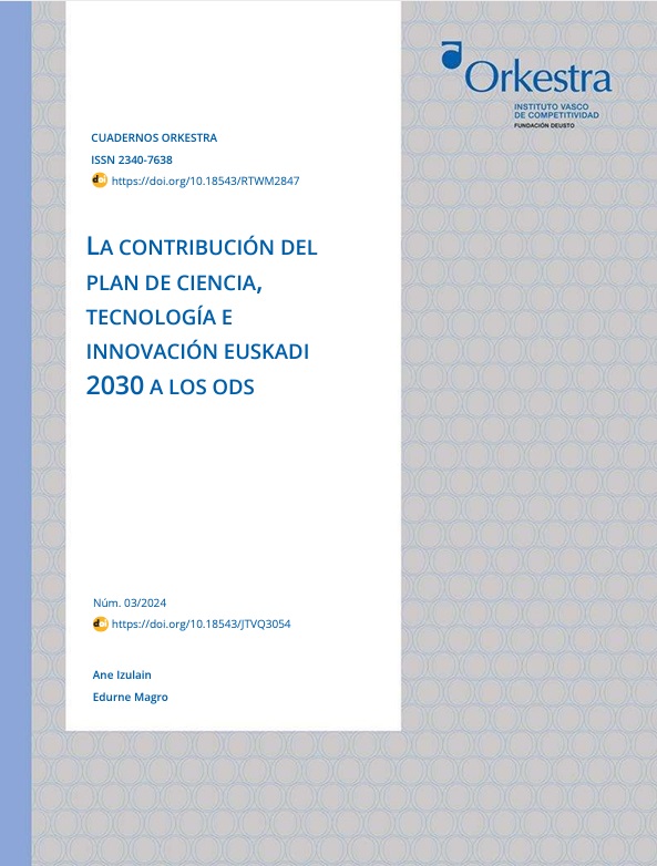Imagen de portada del libro La contribución del Plan de Ciencia, Tecnología e Innovación Euskadi 2030 a los ODS
