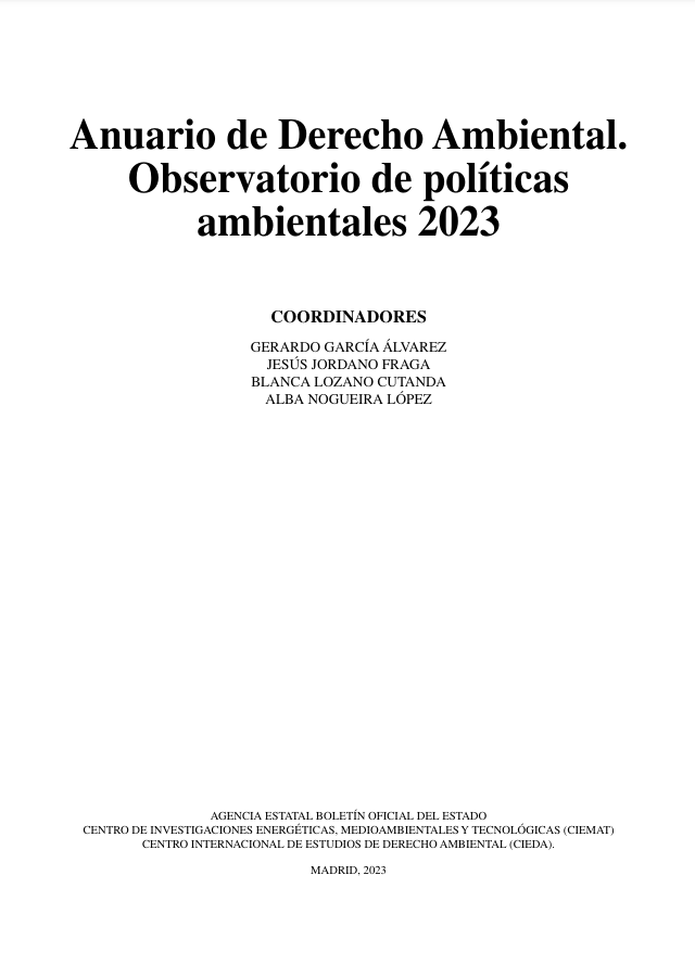 Imagen de portada del libro Observatorio de políticas ambientales 2023