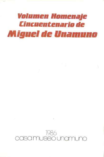 Imagen de portada del libro Volumen-homenaje a Miguel de Unamuno